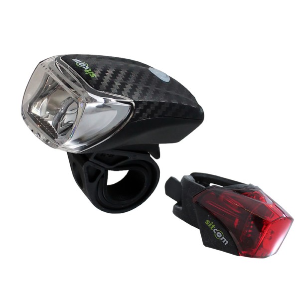 Fahrrad LED Lichtset 40 Lux Turismo Akku Frontlicht Rücklicht USB schwarz