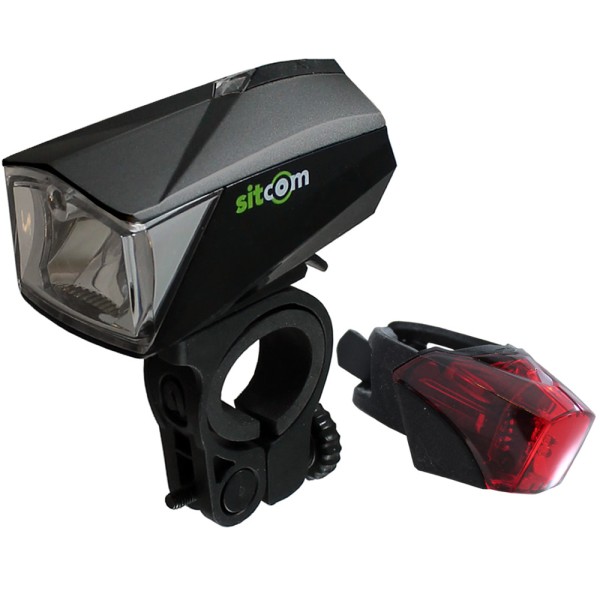 Fahrrad Cree LED Lichtset 50 Lux Sensor mit Akku nach StVZO USB schwarz