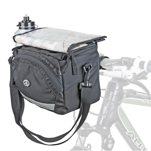 Author Fahrrad Lenkertasche A-H735 QRA X7 mit Halter und Schultergurt Kartenfach