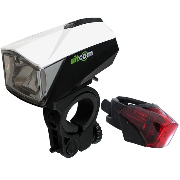 Fahrrad CREE LED Lichtset 50 Lux Sensor Akku Frontlicht Rücklicht weiss